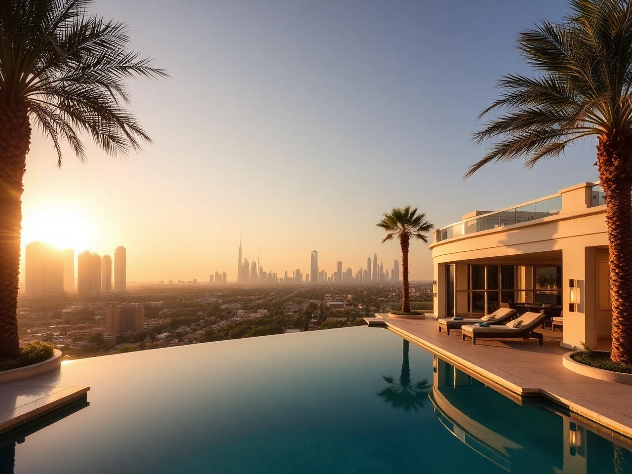 Villa with infinity pool overlooking Downtown Dubai